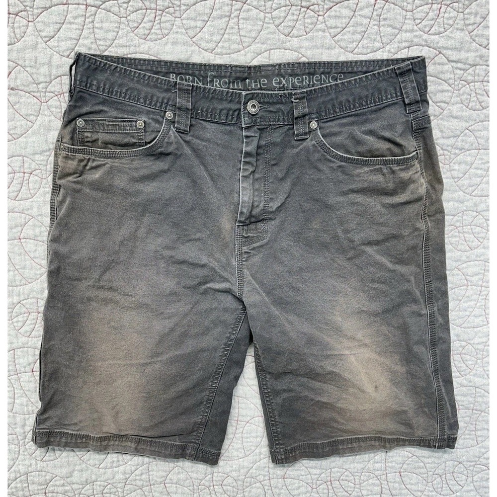 PrAna Shorts Mens 36 Gray Bronson Organic Cotton Stretch Casual Chino‎ FADED